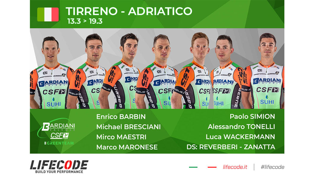 LA BARDIANI-CSF PRONTA PER LA TIRRENO-ADRIATICO